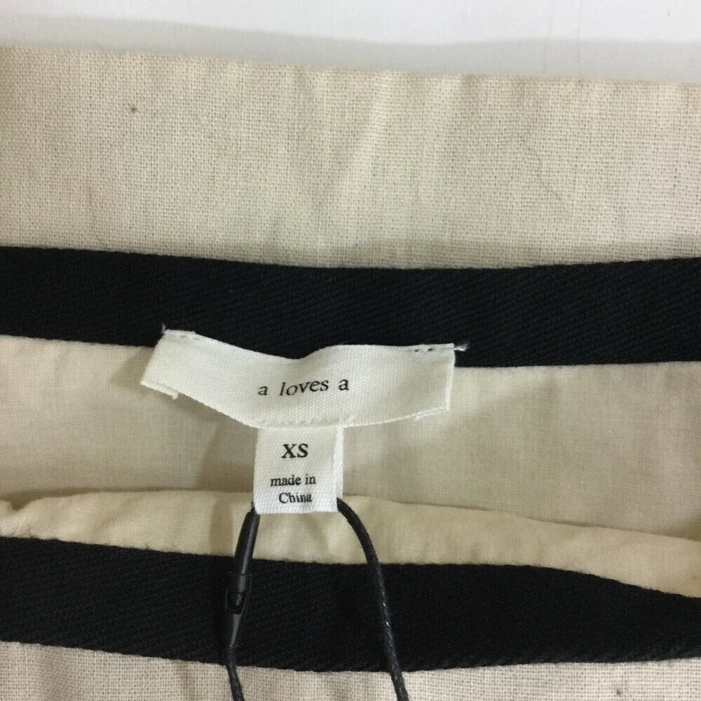 A Loves A Womens Cotton Linen Embroidered Side Zip Knit Mini Skirt Size XS NWT